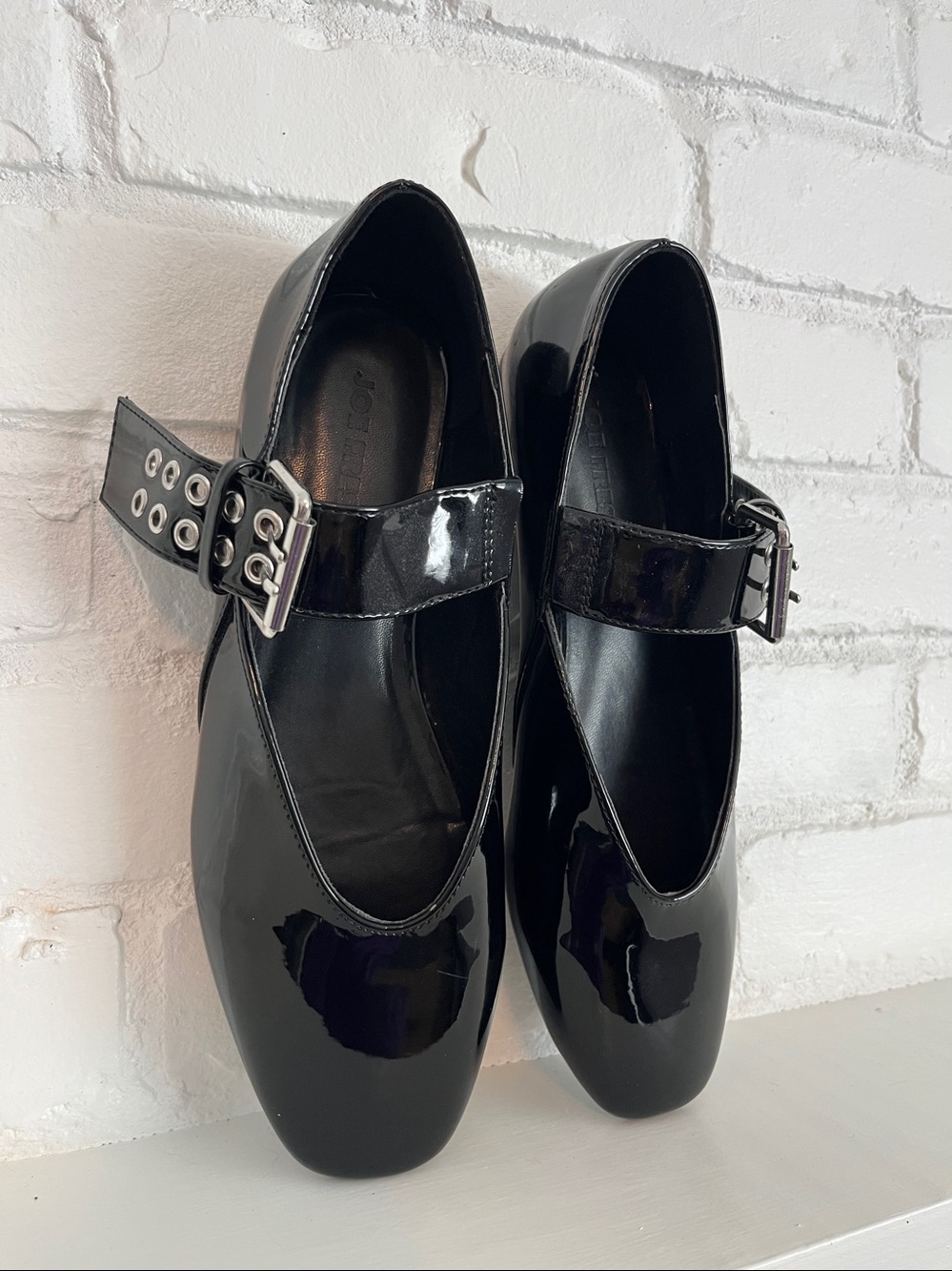 Joe Fresh Black Patent Mary Jane Loafers with Buckle - Picture 2 of 7